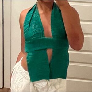 Urban Outfitters Green Halter Crop Top